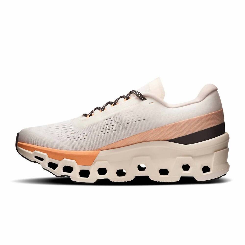 NEW ON CLOUD women's cloudmonster 2 shoes in ivory/tangerine - Picture 5 of 6
